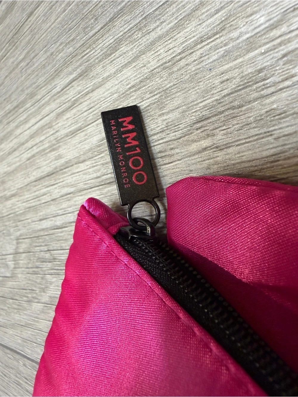 IPSY MM100 Marilyn Monroe Pink Satin Bow Makeup Bag Cosmetic Pouch